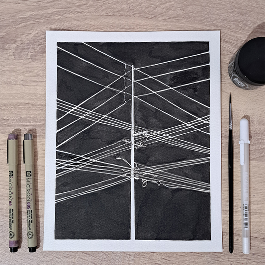 "Cables" Ink Illustration