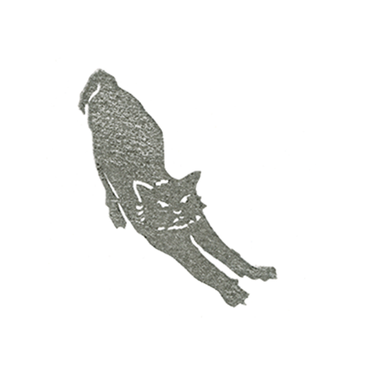 "Cat Stretching" Lino Print