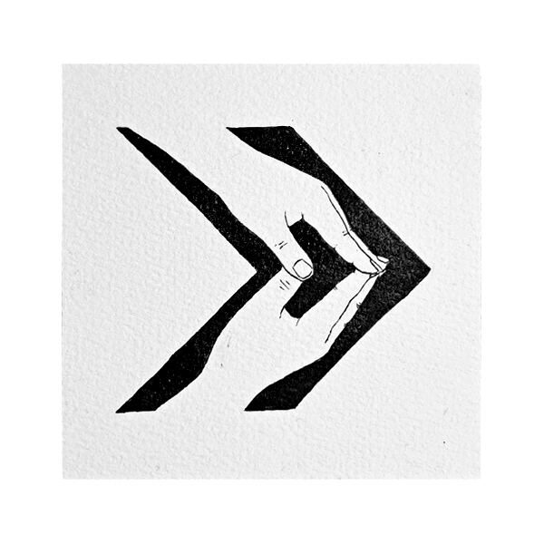 Limited Edition "Chevron Hands" India Ink Illustration
