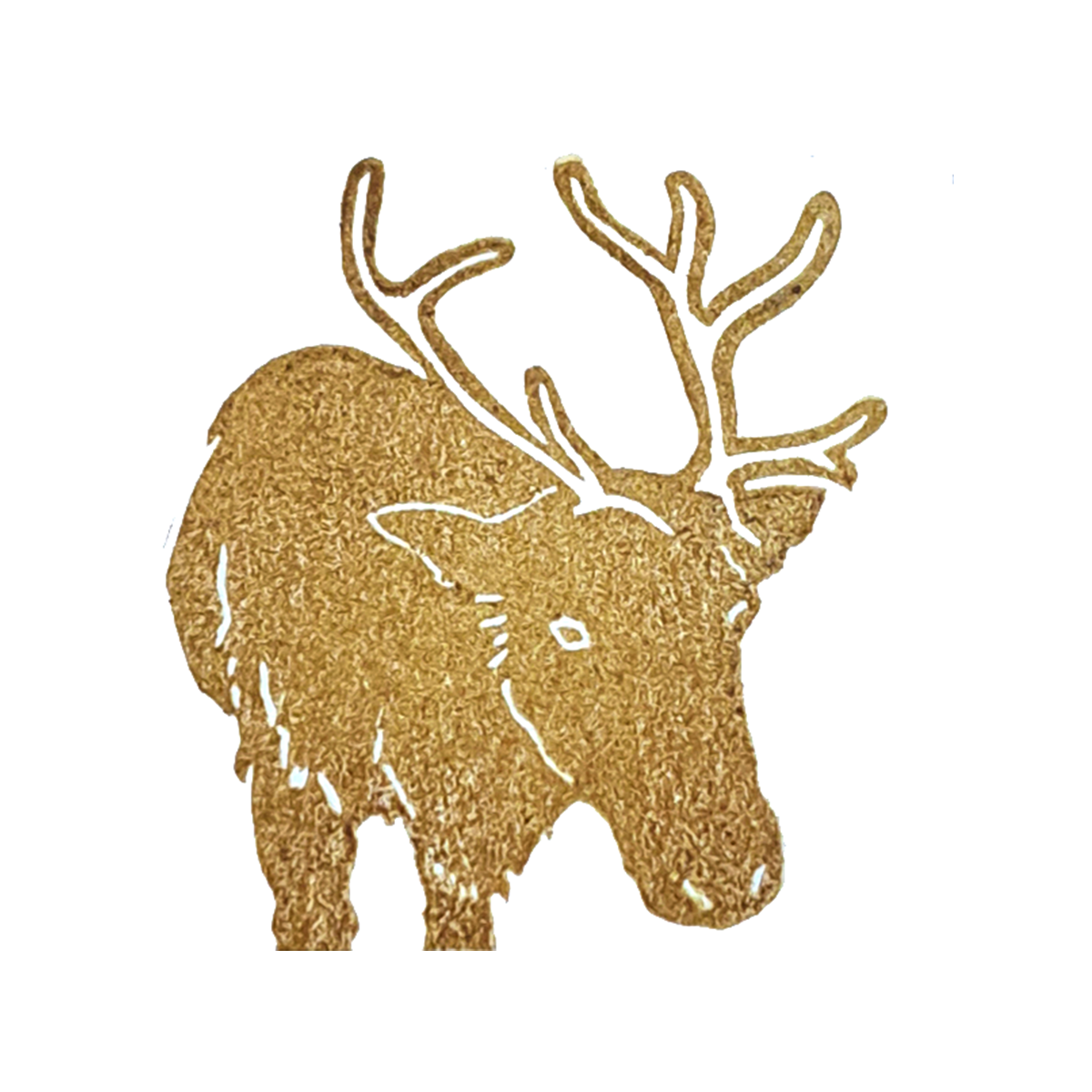 "Close Reindeer" Lino Print