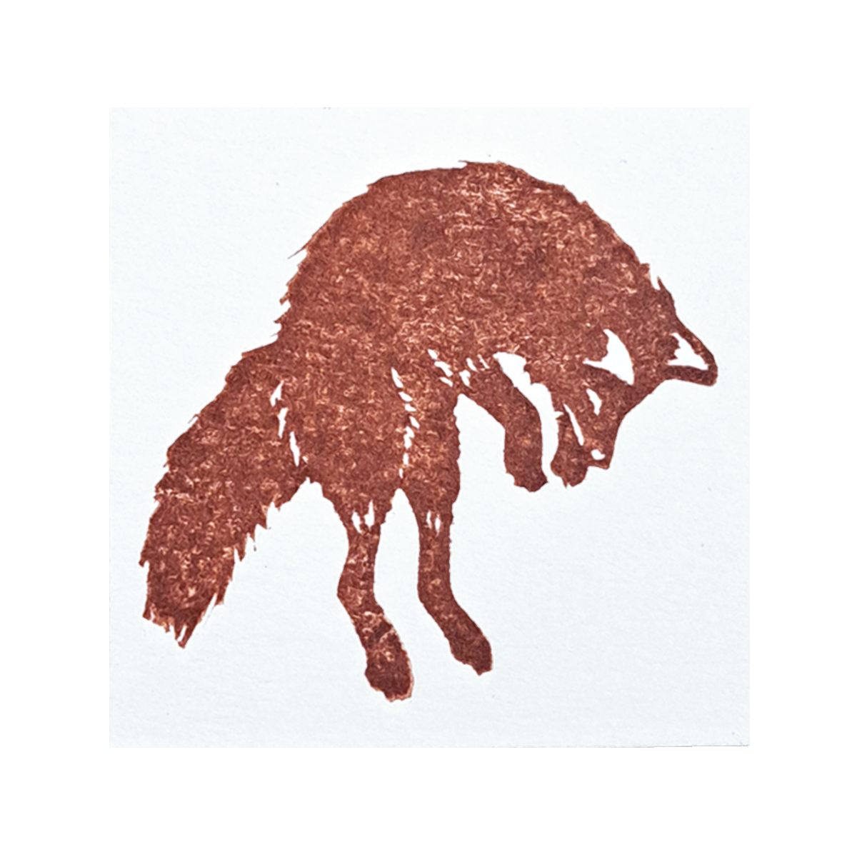"Fox Jumping" Lino Print