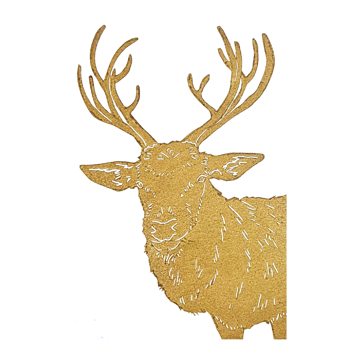 "Reindeer Staring" Lino Print