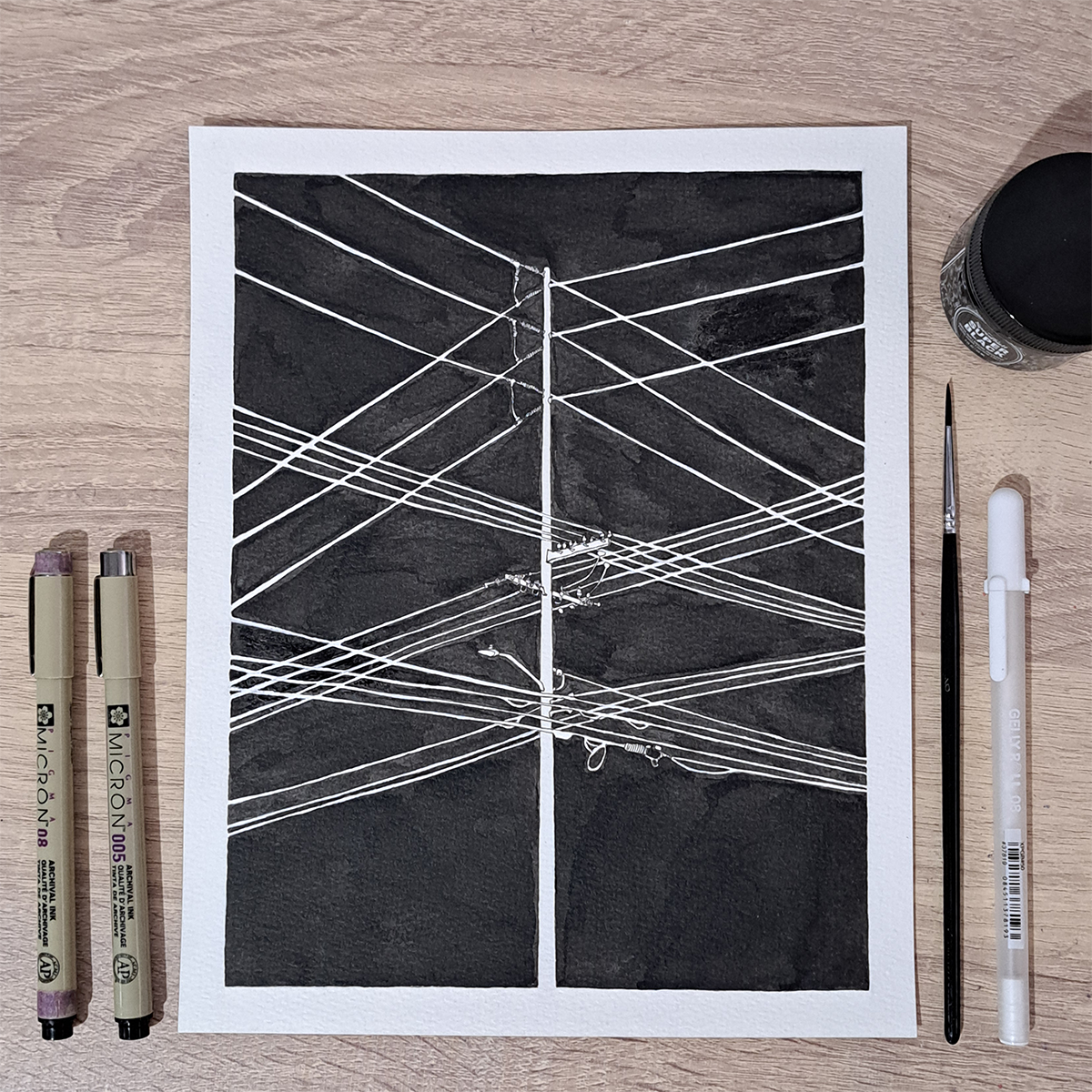 "Cables" Ink Illustration
