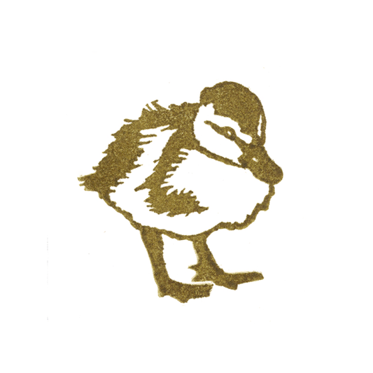 "Duckling Standing" Lino Print