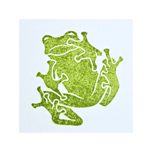 "Frog Below" Lino Print