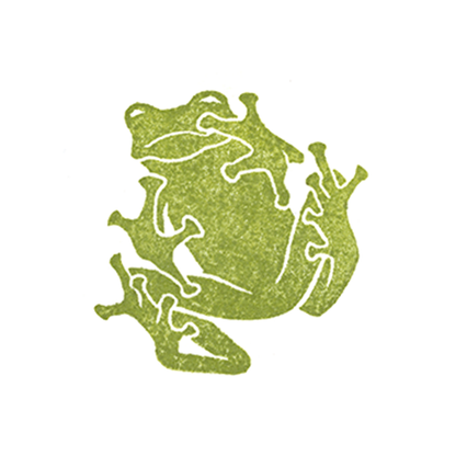 "Frog Below" Lino Print