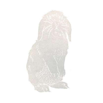 "Lop-Eared Rabbit Standing" Lino Print
