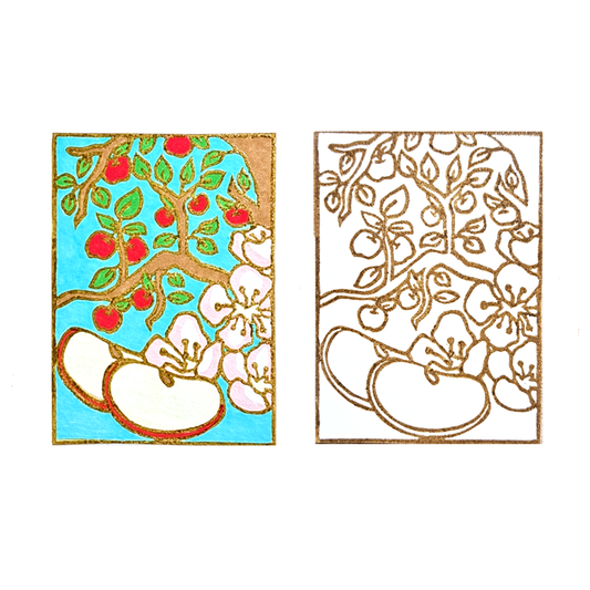 "Apple Orchards" Lino Print