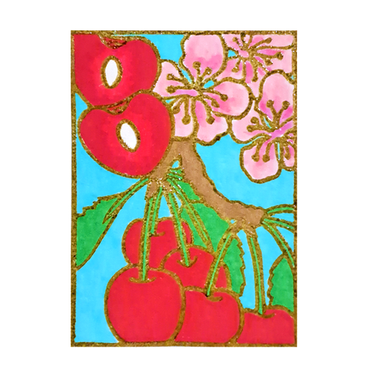 "Cherry Orchards" Lino Print