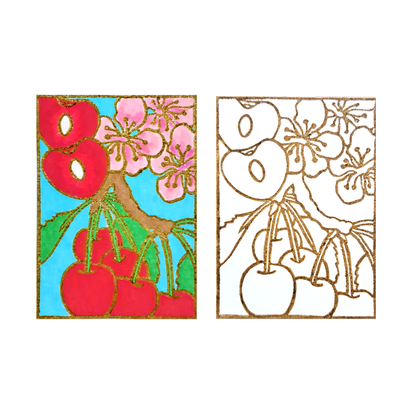 "Cherry Orchards" Lino Print