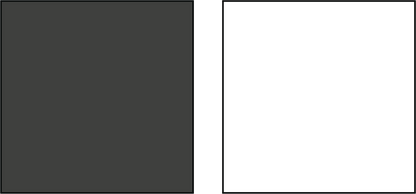 Photo of 2 squares showing the true color pallet. The square colors are black and white