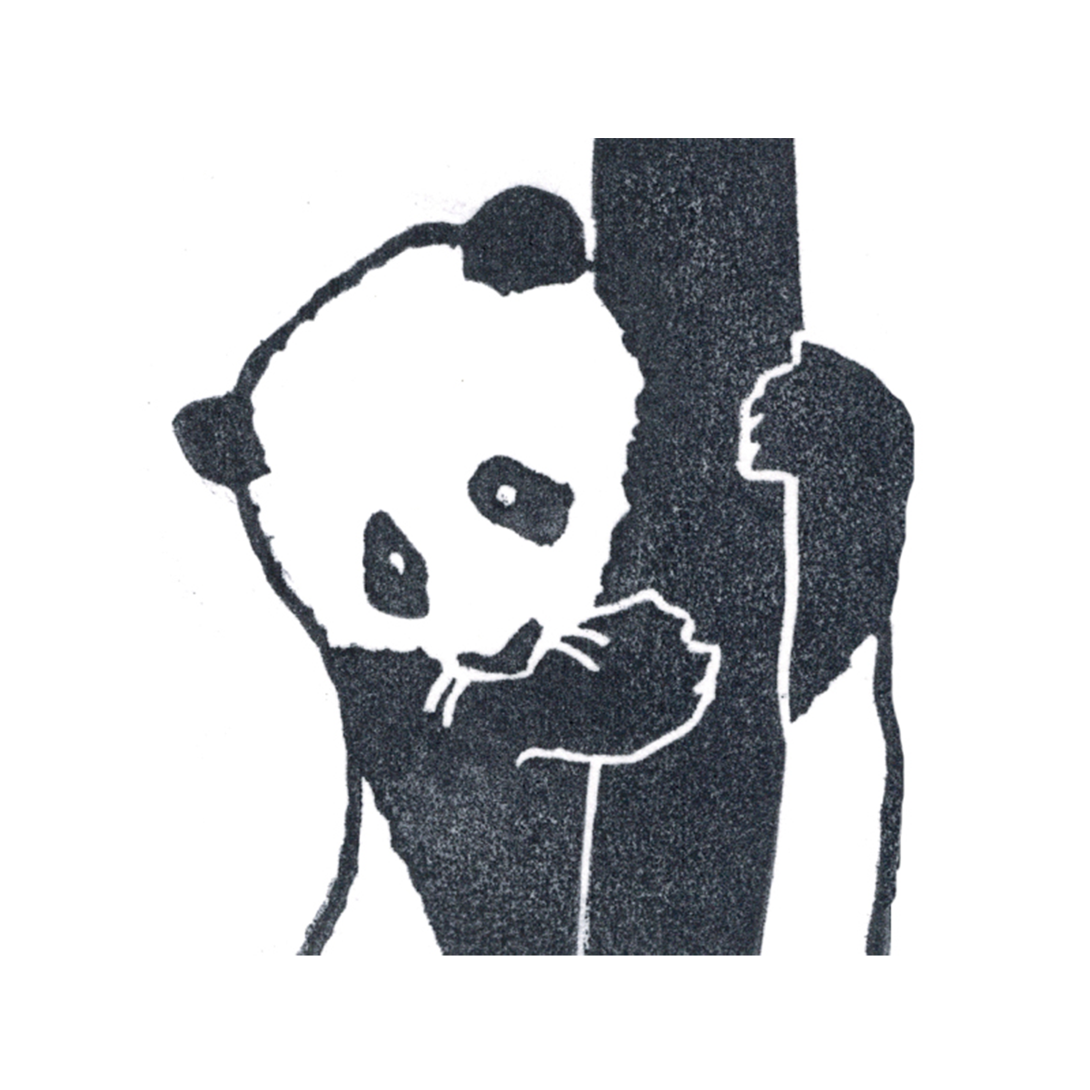 "Panda In Tree" Lino Print