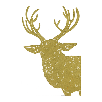 "Reindeer Staring" Lino Print